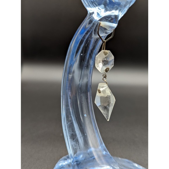 Pair Of Cambridge Glass Blue Caprice Candle Holders Art Deco Elegant Glass 7.5" - Picture 9 of 12